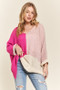 ADORA Side Slit Color Block Long Sleeve Sweater