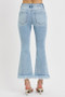 RISEN Full Size Raw Hem Distressed Cropped Flare Jeans Plus Size