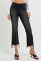 RISEN Full Size Raw Hem Cropped Flare Jeans Plus Size