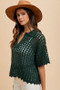 Annie Wear Openwork Johnny Collar Knit Cover Up
