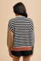 Annie Wear Striped Color Block Round Neck Sweater