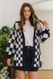 Annie Wear Checkered Open Front Drop Shoulder Cardigan