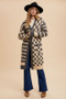 Annie Wear Checkered & Striped Open Front Long Sleeve Cardigan