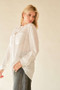 Davi & Dani Crinkled Jacquard Button Down Shirt