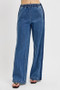 RISEN Full Size Elastic Waist Wide Leg Jeans Plus Size