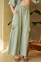 Davi & Dani Drawstring Ruched Detail Wide Leg Pants