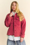 Davi & Dani Quilted Button Down Shacket with Chest Pockets