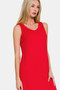 Zenana Scoop Neck Wide Strap Tank Dress