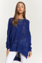 Davi & Dani Openwork Side Slit Drop Shoulder Knit Cover Up
