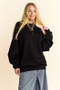 Davi & Dani Round Neck Raglan Sleeve Sweatshirt