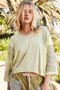 POL High-Low Contrast V-Neck Top
