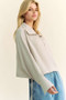 Davi & Dani Drawstring Hem Half Zip Raglan Sleeve Sweatshirt