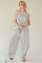 Davi & Dani Drawstring Hem Round Neck Tank and Pants Set