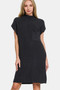 Zenana Mock Neck Short Sleeve Sweater Dress