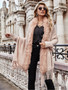 Women Fur Collar Shawl Cardigan Sweater