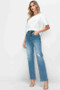 bytos Full Size Distressed High Rise Straight Jeans
