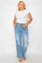 bytos Full Size Distressed High Rise Straight Jeans