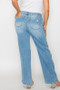 bytos Full Size Distressed High Rise Straight Jeans