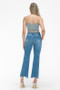 bytos Raw Hem Distressed Mid Rise Crop Jeans