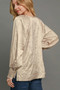 Umgee Wrinkled Round Neck Lantern Sleeve Blouse