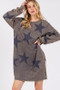 SAGE + FIG Washed Star Print Round Neck Dress