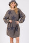 SAGE + FIG Washed Star Print Round Neck Dress