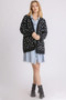 Umgee Polka Dot Open Front Drop Shoulder Cardigan