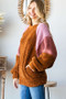 Culture Code Color Block Faux Fur Raglan Sleeve Sweatshirt