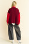 Davi & Dani Cable-Knit Color Block Open Front Cardigan