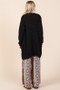 Mittoshop Open Front Long Sleeve Longline Cardigan