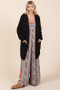 Mittoshop Open Front Long Sleeve Longline Cardigan