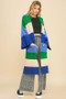 Davi & Dani Color Block Kimono Sleeve Open Front Cardigan