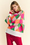 Davi & Dani Exposed Seam Color Block Dropped Shoulder Sweater