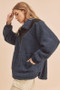 Aemi+Co Two Tone Half Zip Fleece Sweatshirt