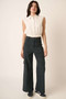 Mittoshop Wide Leg High Waist Pants with Cargo Pockets