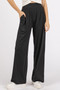 Mittoshop Stretch Banded Waist Wide Leg Pants with Pockets