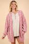 VERY J Cable Knit Open Front Cardigan
