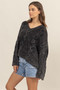 HYFVE Cable Knit V-Neck Dropped Shoulder Oversized Sweater