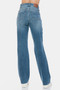 Judy Blue Full Size Tummy Control Cut Raw Hem Straight Jeans