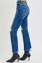 RISEN Full Size High Rise Distressed Crop Straight Jeans