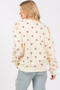 SAGE + FIG Heart Printed Contrast Long Sleeve Sweatshirt