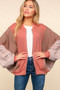 Haptics Zip Up Color Block Bomber Jacket with Side Pockets