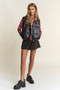J.NNA Snap and Zipper Shiny Metallic Puffer Vest