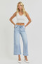 RISEN Full Size High Rise Seamed Detail Wide Leg Crop Jeans