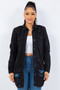 American Bazi Distressed Button Up Long Sleeve Denim Jacket