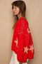 POL Long Sleeve Star Patch Sweater