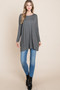 BOMBOM Round Neck Long Sleeve Oversized Top