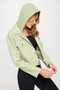 Coalition LA Snap Down Cropped Hooded Jacket