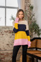Sew In Love Full Size Color Block Exposed Seam Sweater