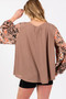 SAGE + FIG Floral Long Sleeve Front Pleated Detail Blouse